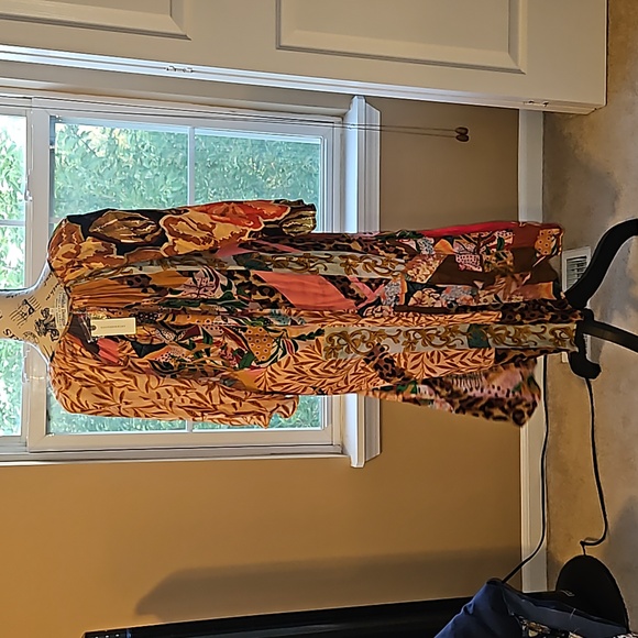 🛑ANTHROPOLOGIE Brown Motif Dress Geisha - Picture 6 of 7